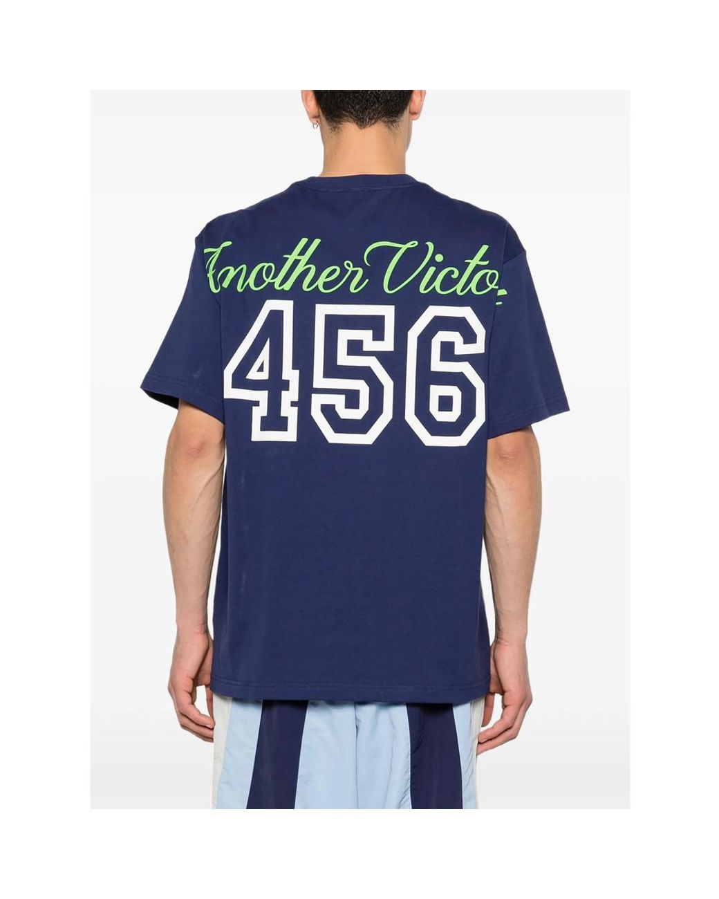 AWAKE NY Blue Headcrack Champs Logo-Detail T-Shirt for men
