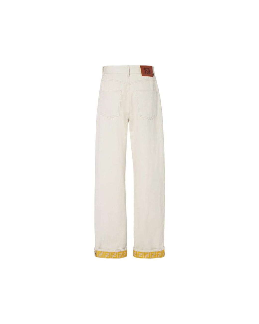 Fendi White Wide Jeans