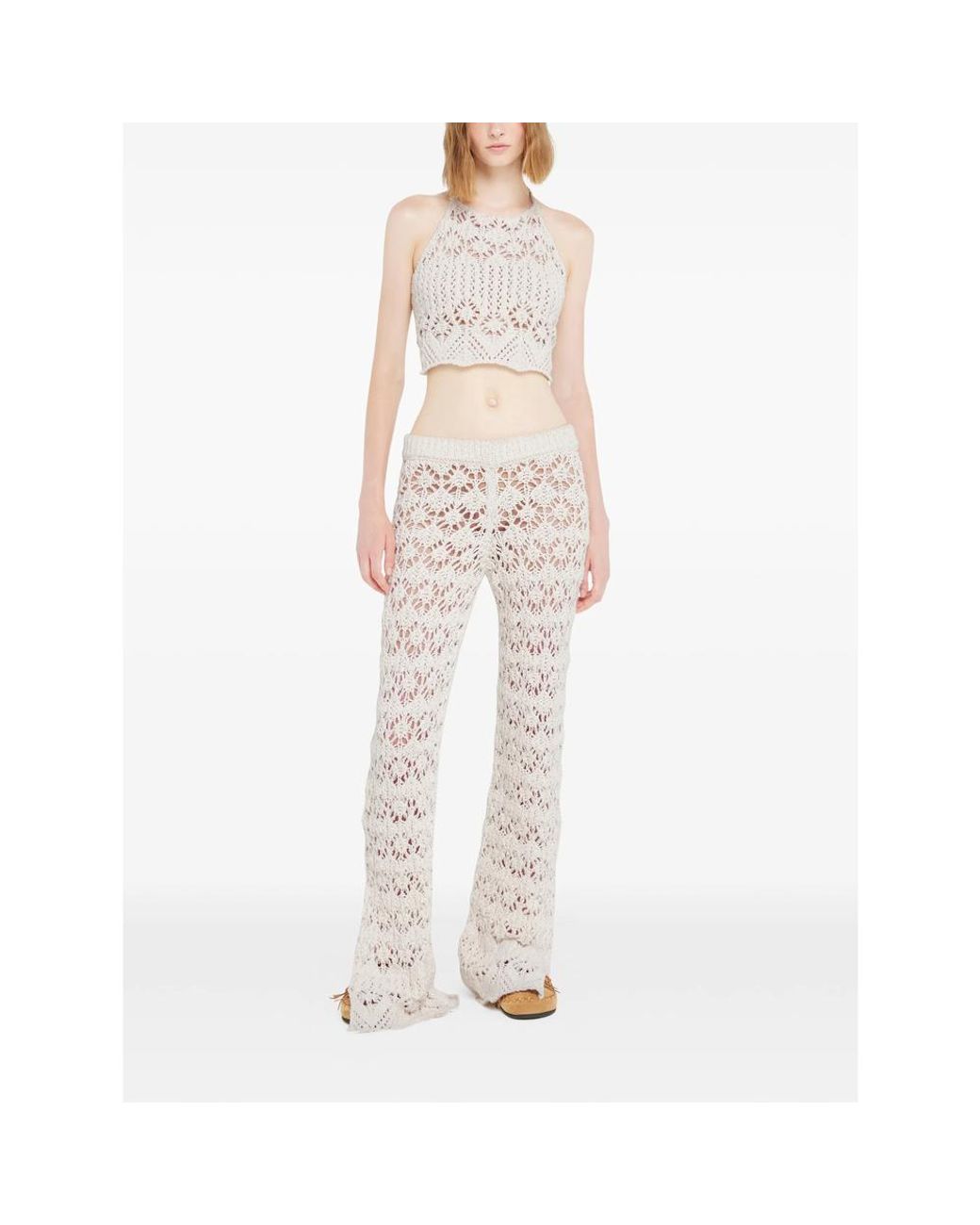 Alanui White Straight Trousers