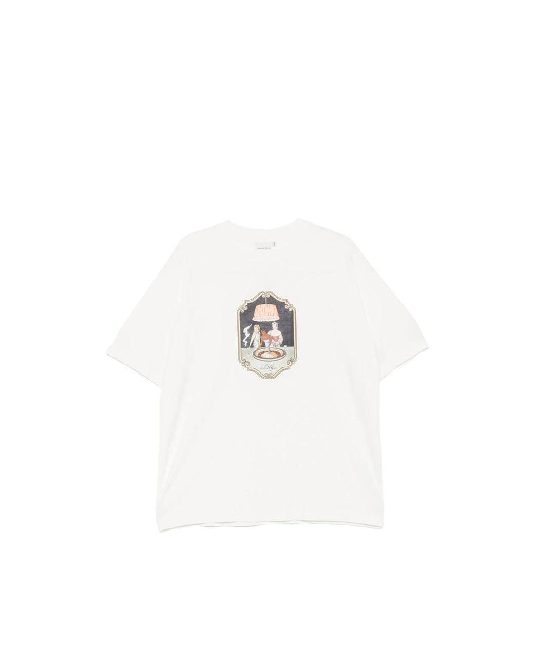 Drole de Monsieur White Casino Scene Printed T-Shirt for men