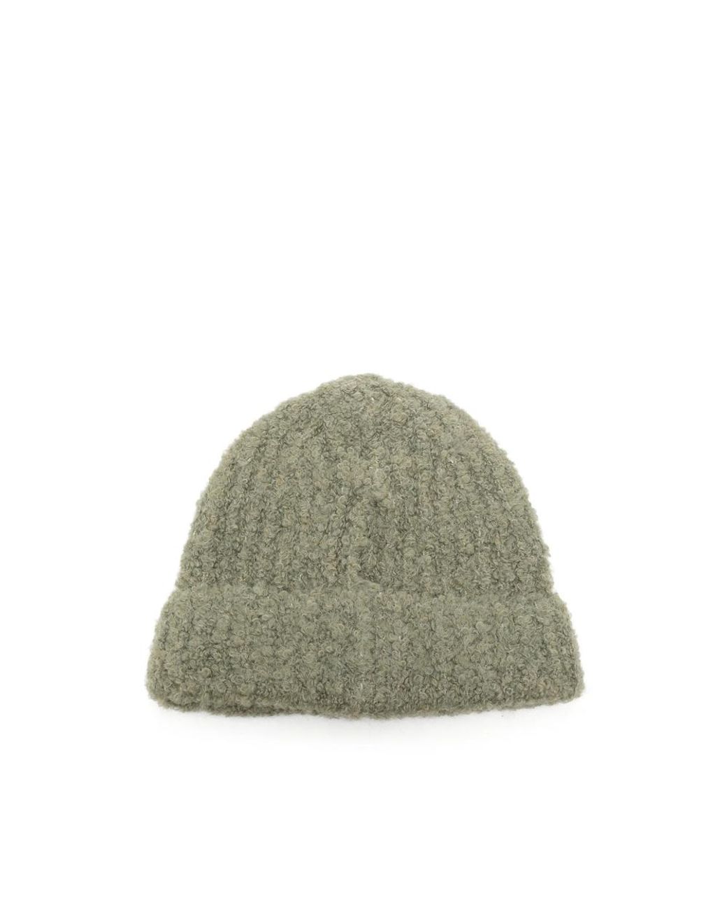 MM6 by Maison Margiela Green Logo-Patch Beanie Hat for men