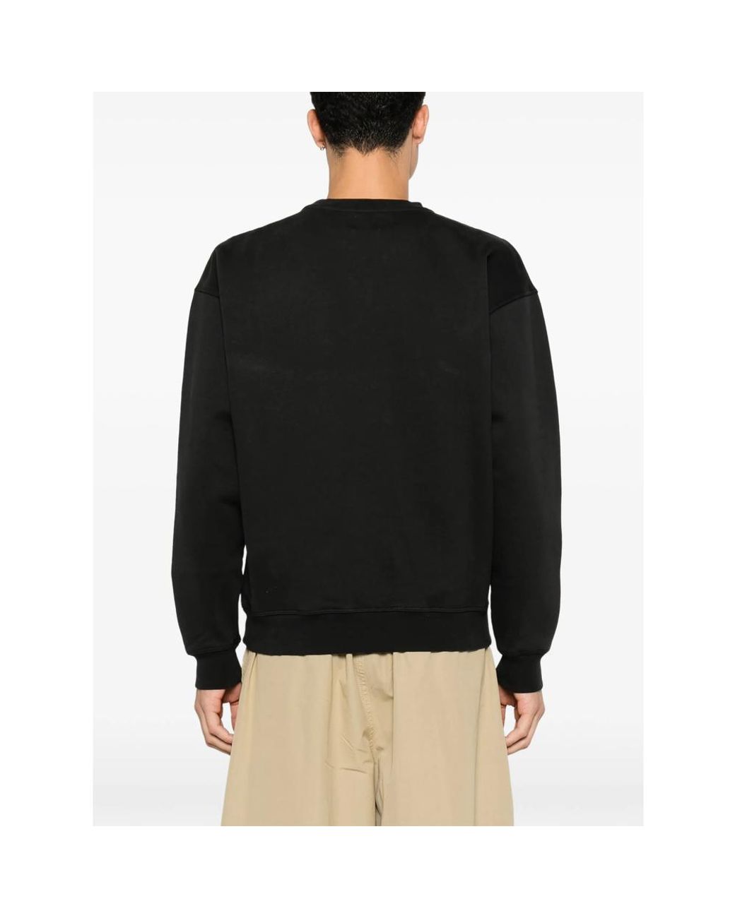 Arte' Black Logo-Embroidered Sweatshirt for men