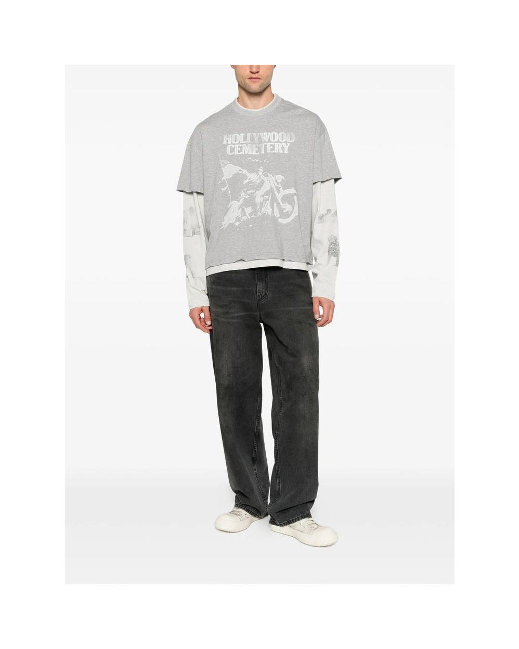 ERCOLE STUDIO Gray Graphic-Print Layered T-Shirt for men
