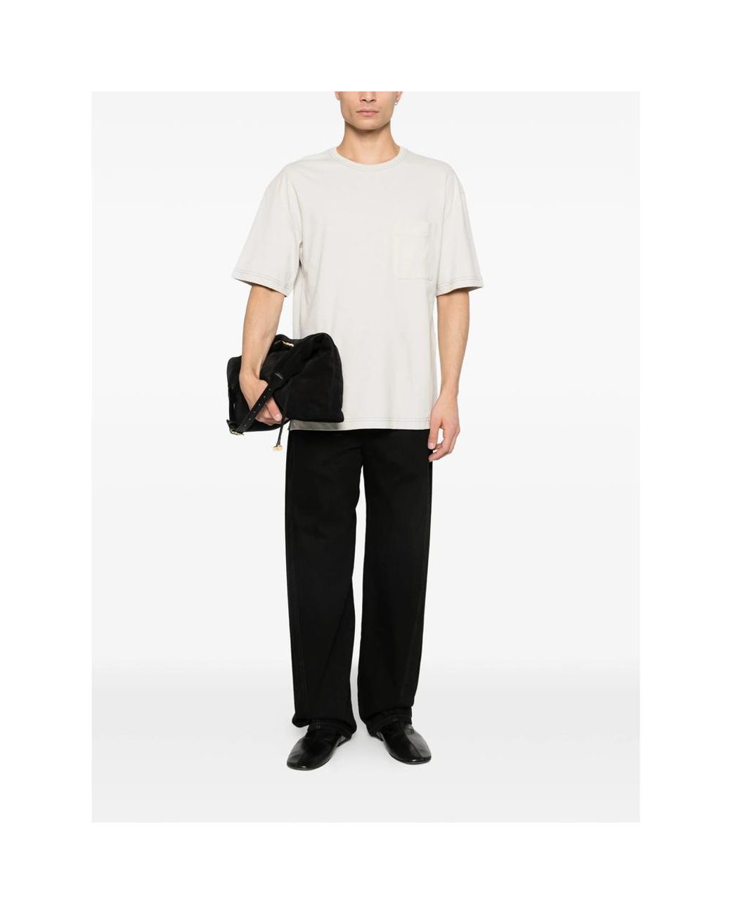 Lemaire White Jersey T-Shirt for men