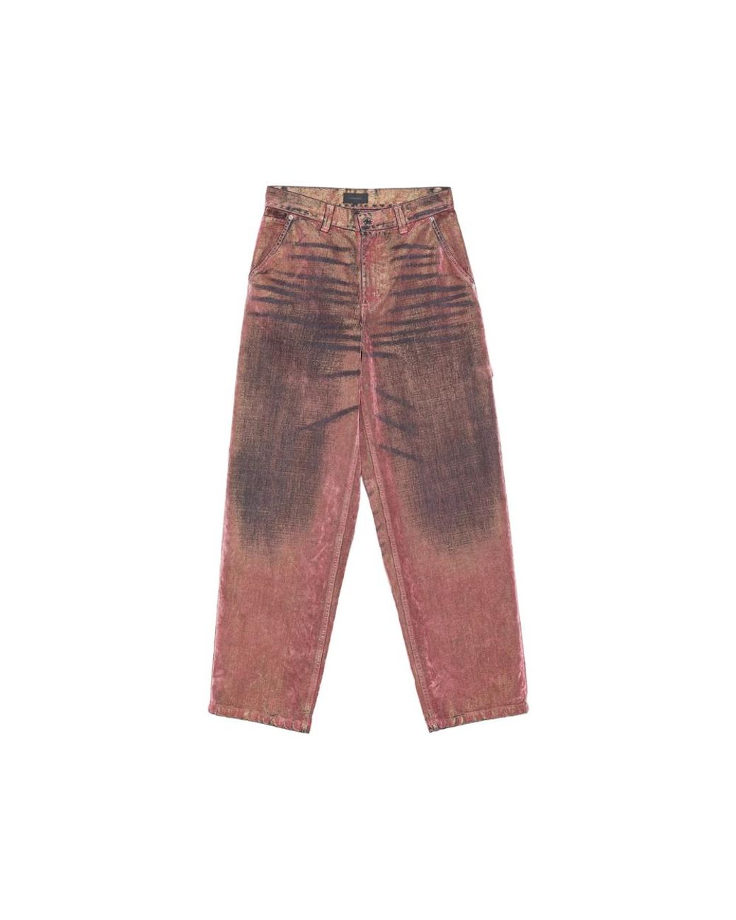Haikure Red Washed-Effect Hammer-Loop Jeans