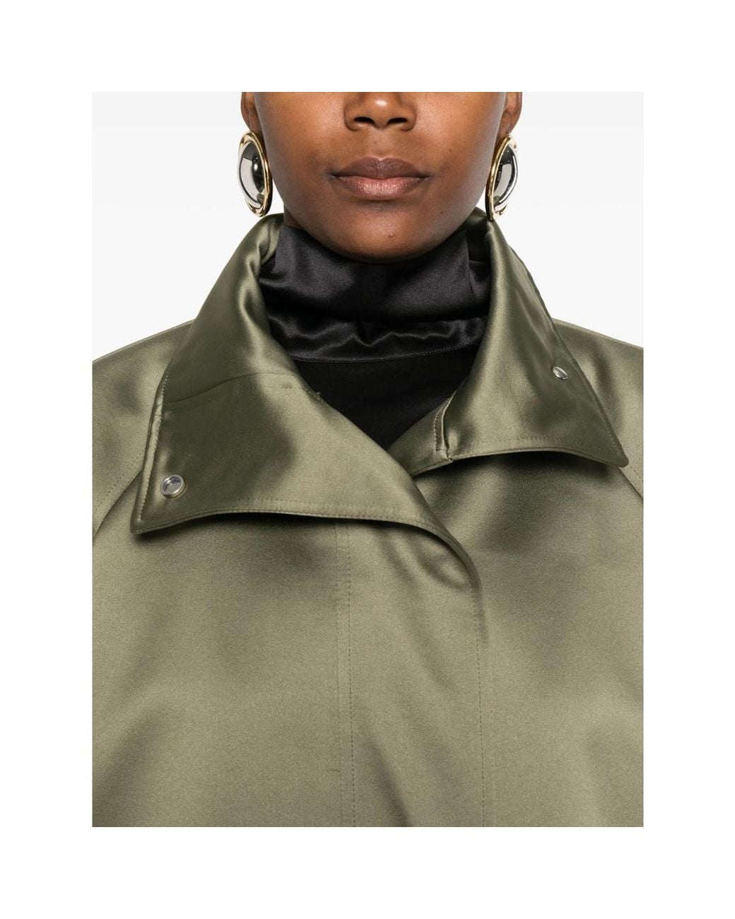 Covert Green Drawstring-Hem Jacket