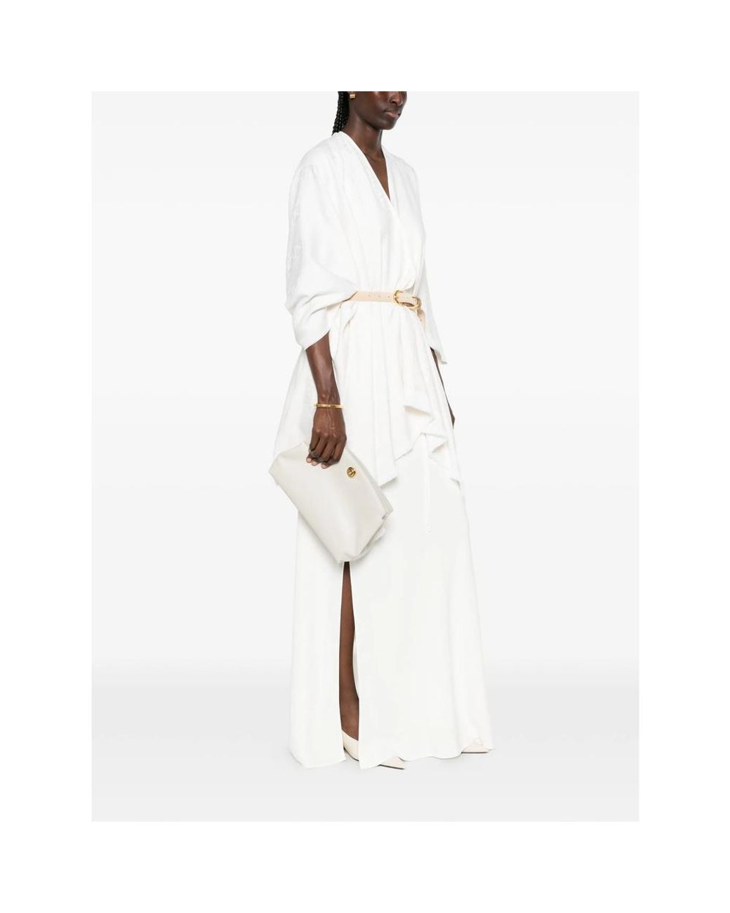 Fendi White Ff Jacquard Poncho