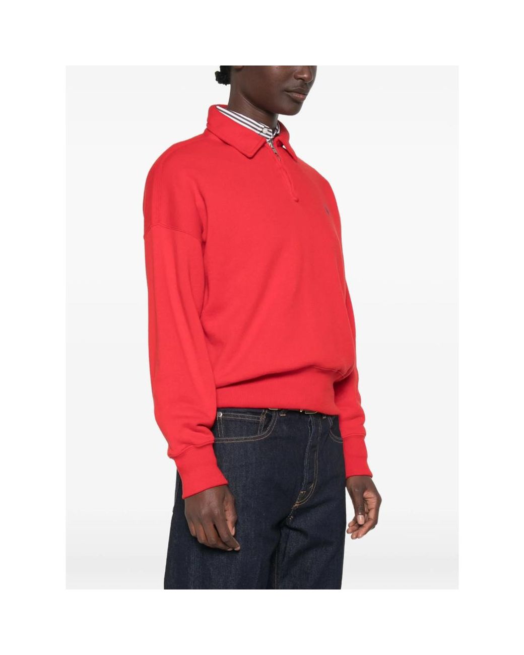 Ralph Lauren Quarter-Zip Logo-Embroidered Polo Sweater