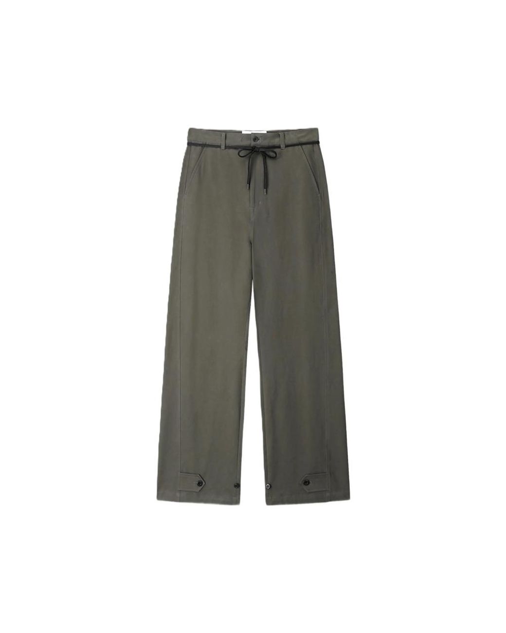 TONYWACK Gray Drawstring Button-Tab Trousers for men