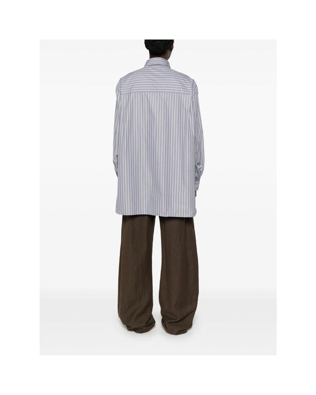 Soeur Gray Vertical-Stripe Long-Sleeve Shirt