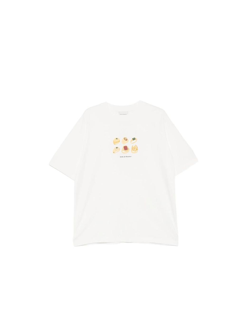 Drole de Monsieur White Graphic-Print T-Shirt for men