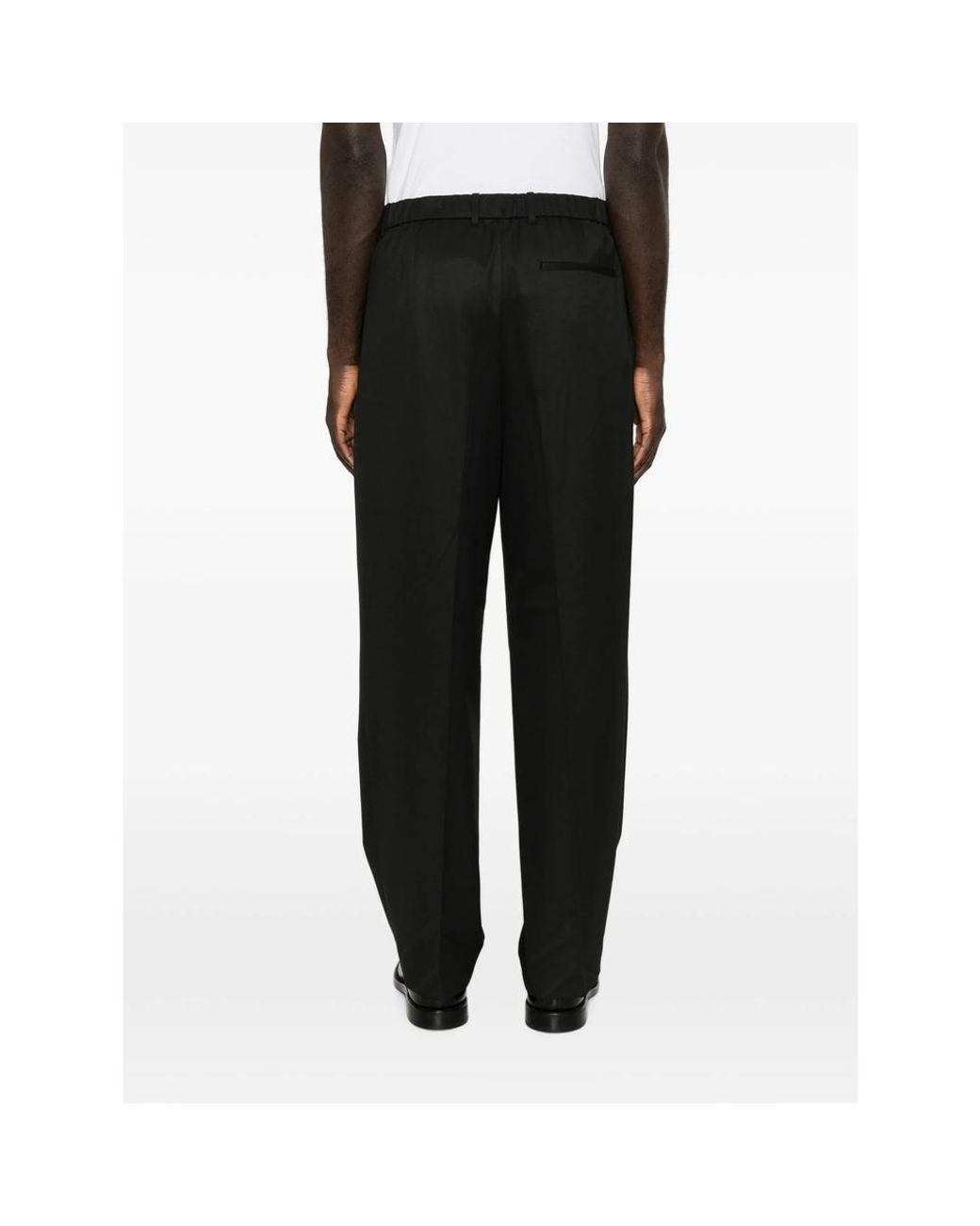 Calvin Klein Black Pleated Straight-Leg Trousers for men