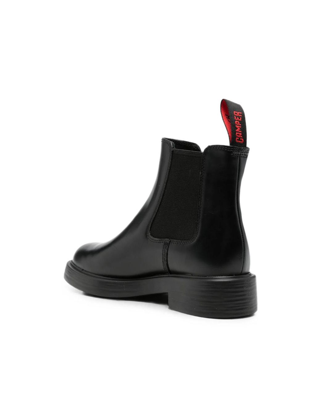 Camper Black Dean Elasticated-Panel Pull-Tab Chelsea Boots