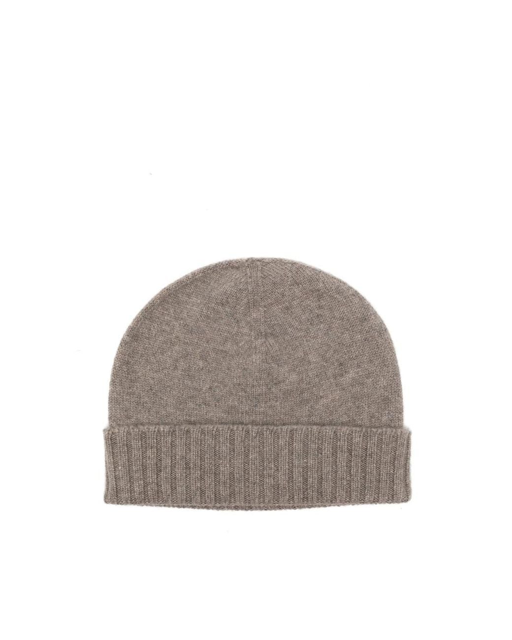 Malo Gray Ribbed-Trim Beanie Hat