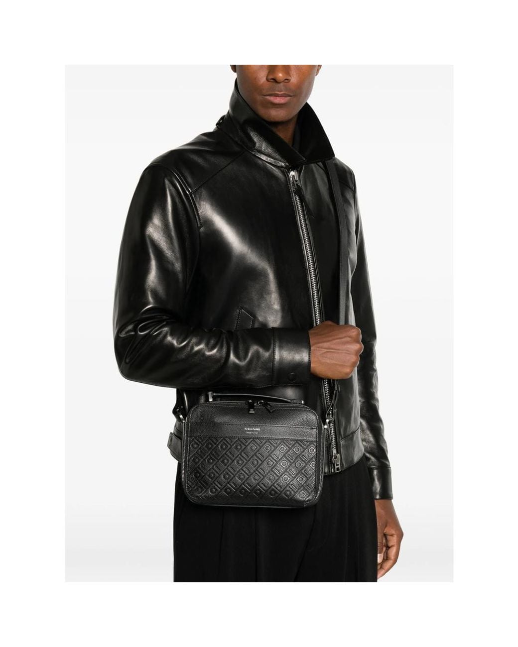 Ferragamo Black Cross Body Bags for men