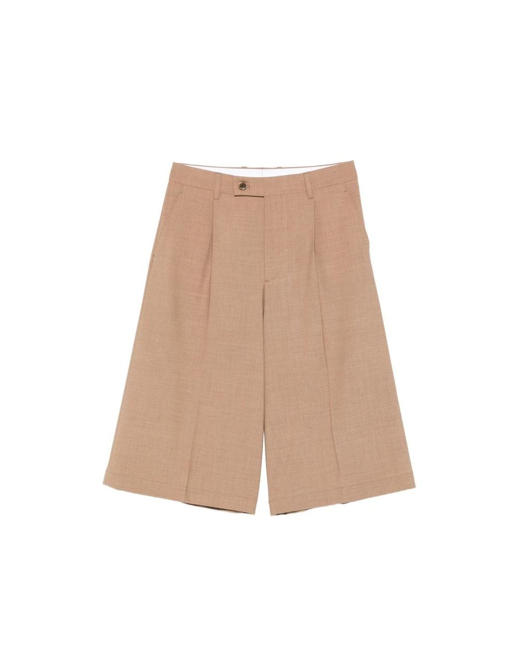 Berwich Natural Linda Pleated Shorts