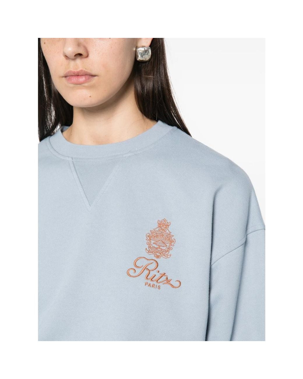 FRAME x Ritz Paris Blue The Ritz Embroidered Sweatshirt for men