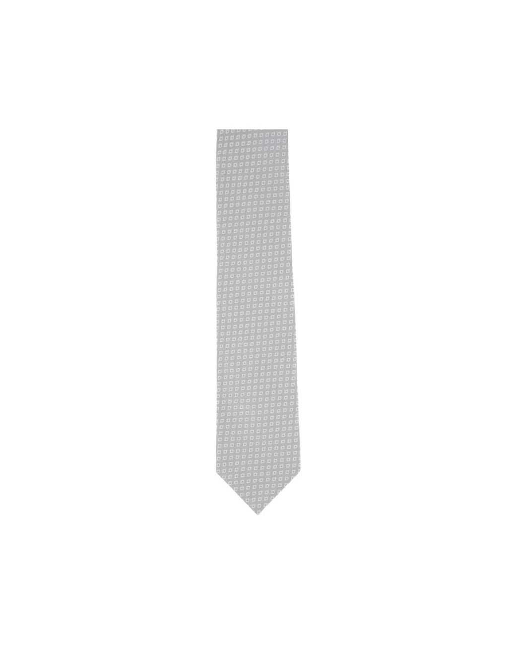 Barba Napoli White Patterned Tie for men