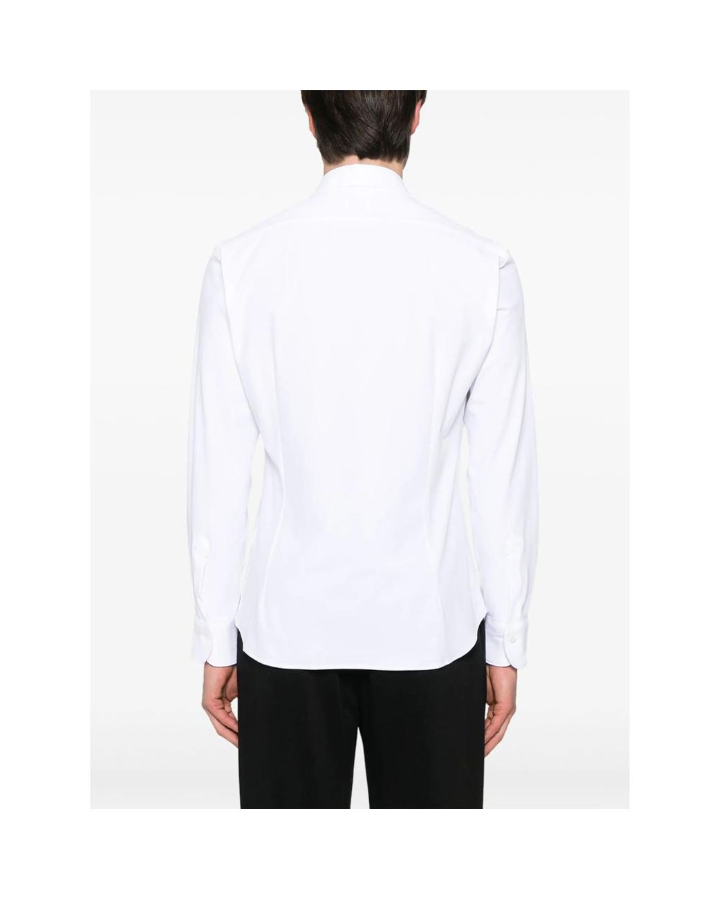 CAMICERIA MAZZARELLI White Piqué-Weave Shirt for men