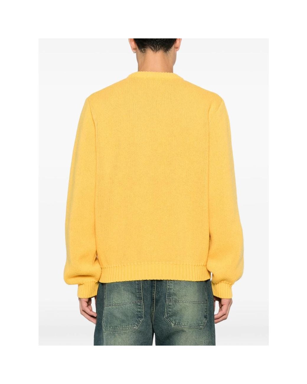 Carne Bollente Yellow Such A Diva Intarsia-Knit Sweater for men