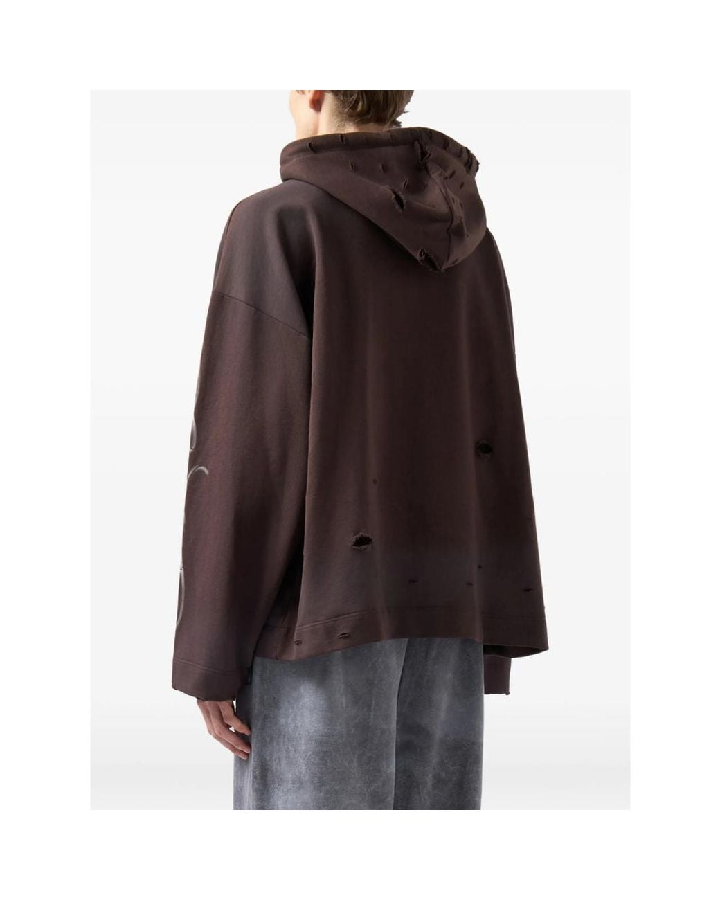 Gcds Brown Gothic Graphic-Print Hoodie for men