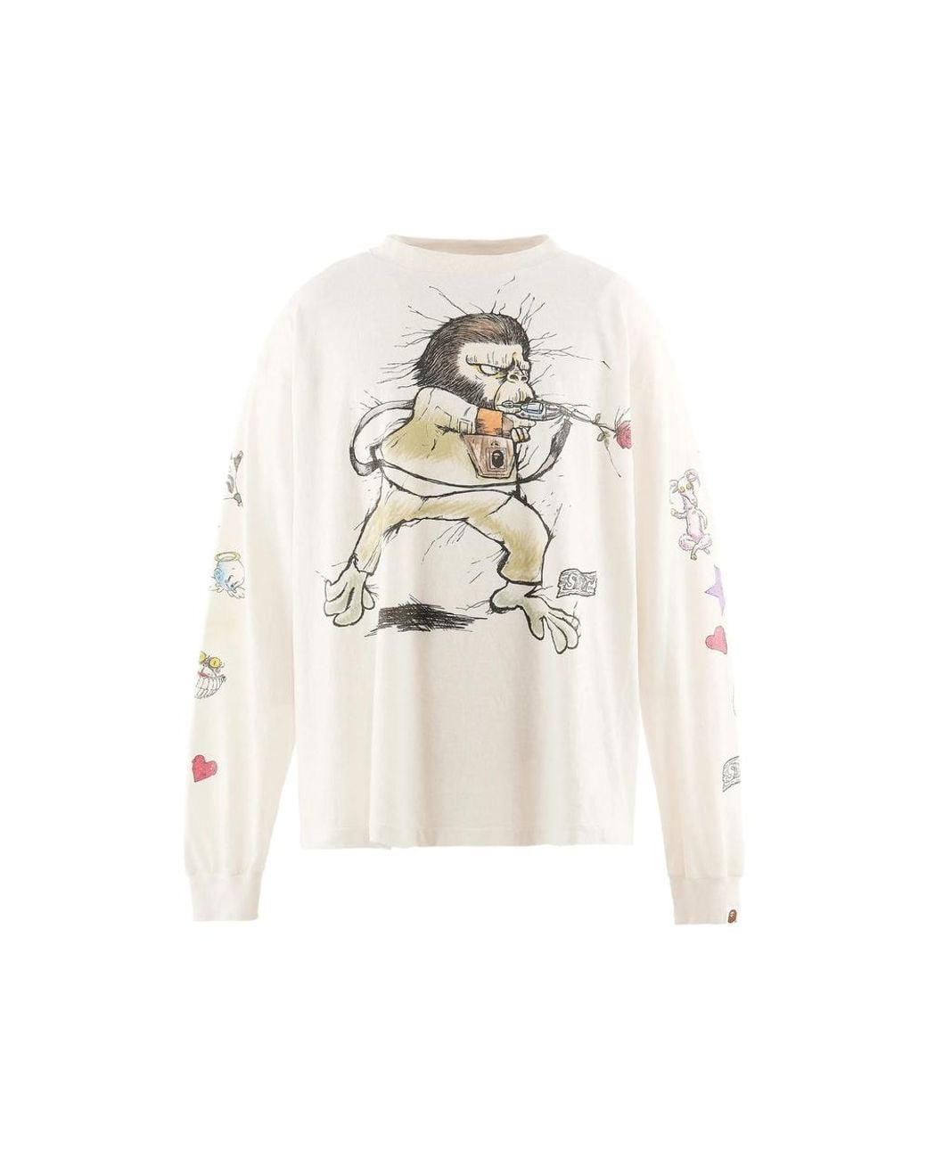 SAINT Mxxxxxx White X Bape Graphic-Print T-Shirt for men