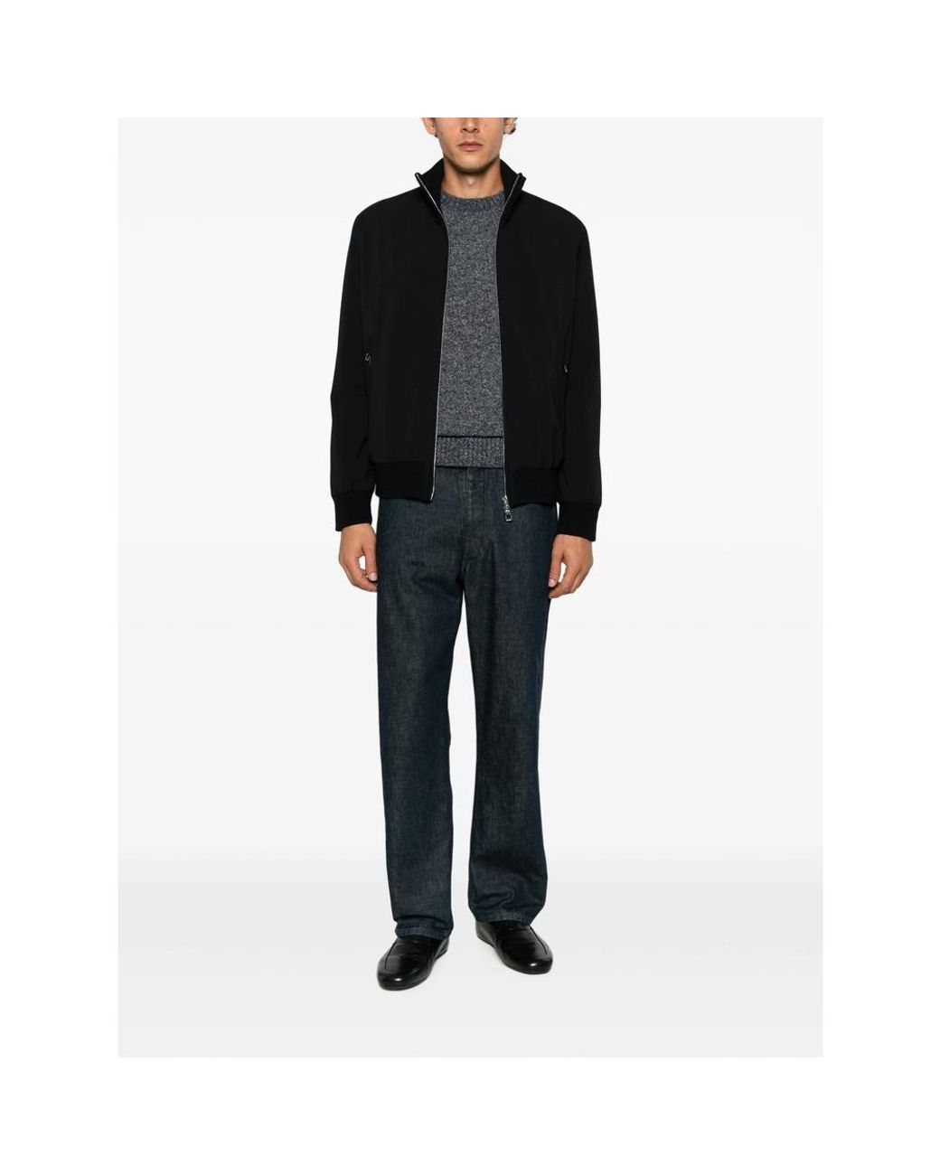 Montecore Black Zip-Up Bomber Jacket for men
