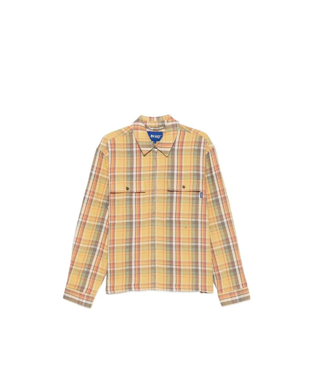 AWAKE NY Natural Rivington Buttoned Checked Shirt for men