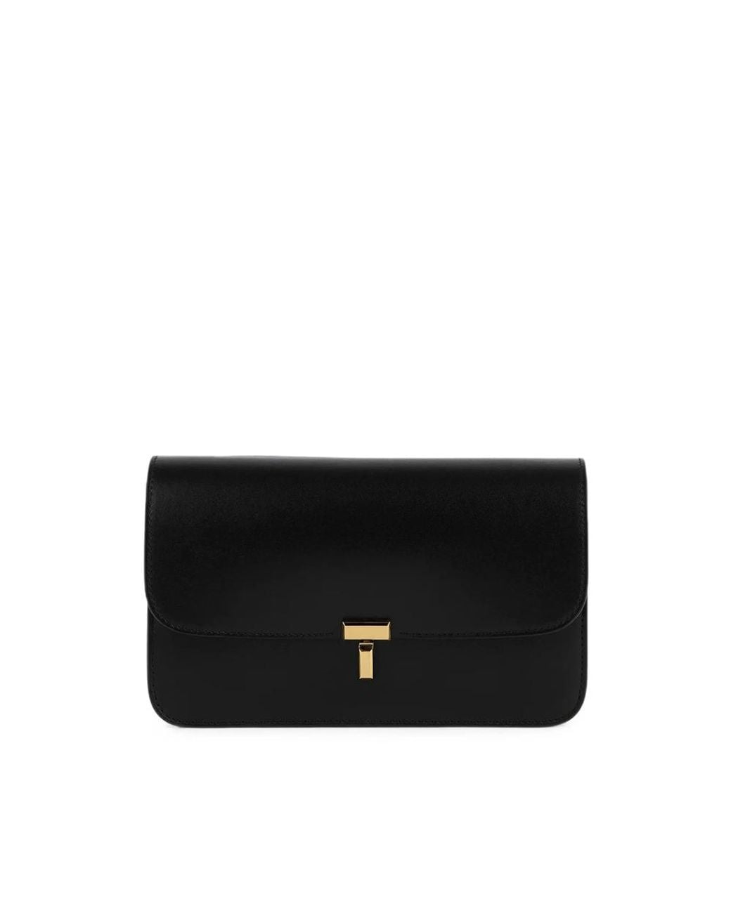 Totême Black T-Lock Leather Crossbody