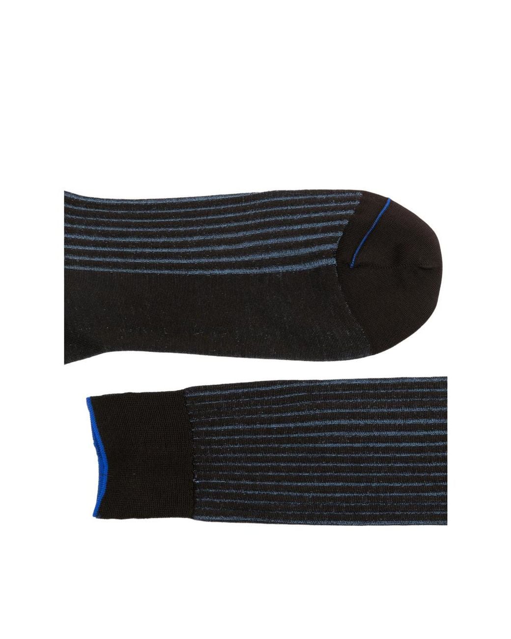 ANT45 Black Menfi Long Ribbed Vertical-Stripe Socks for men