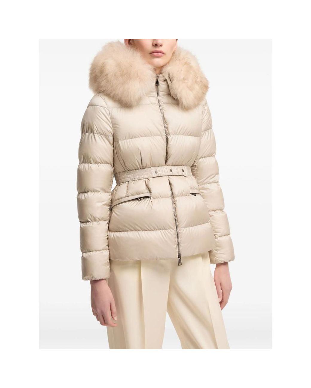 Moncler Gray Boed Logo-Patch Down Jacket