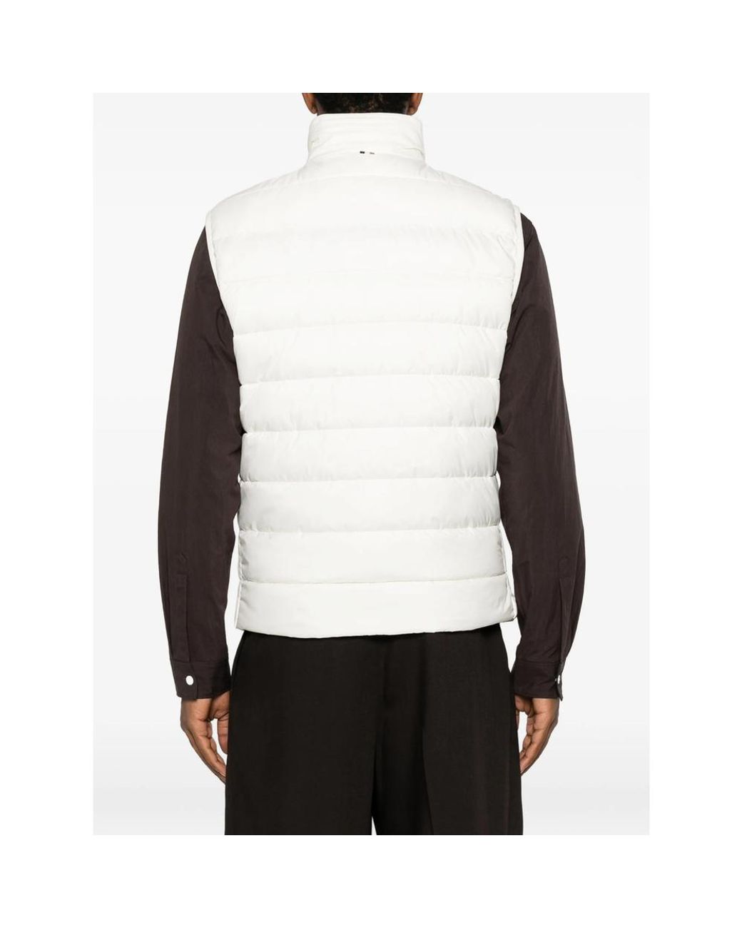 Boss White Quilted Gilet for men
