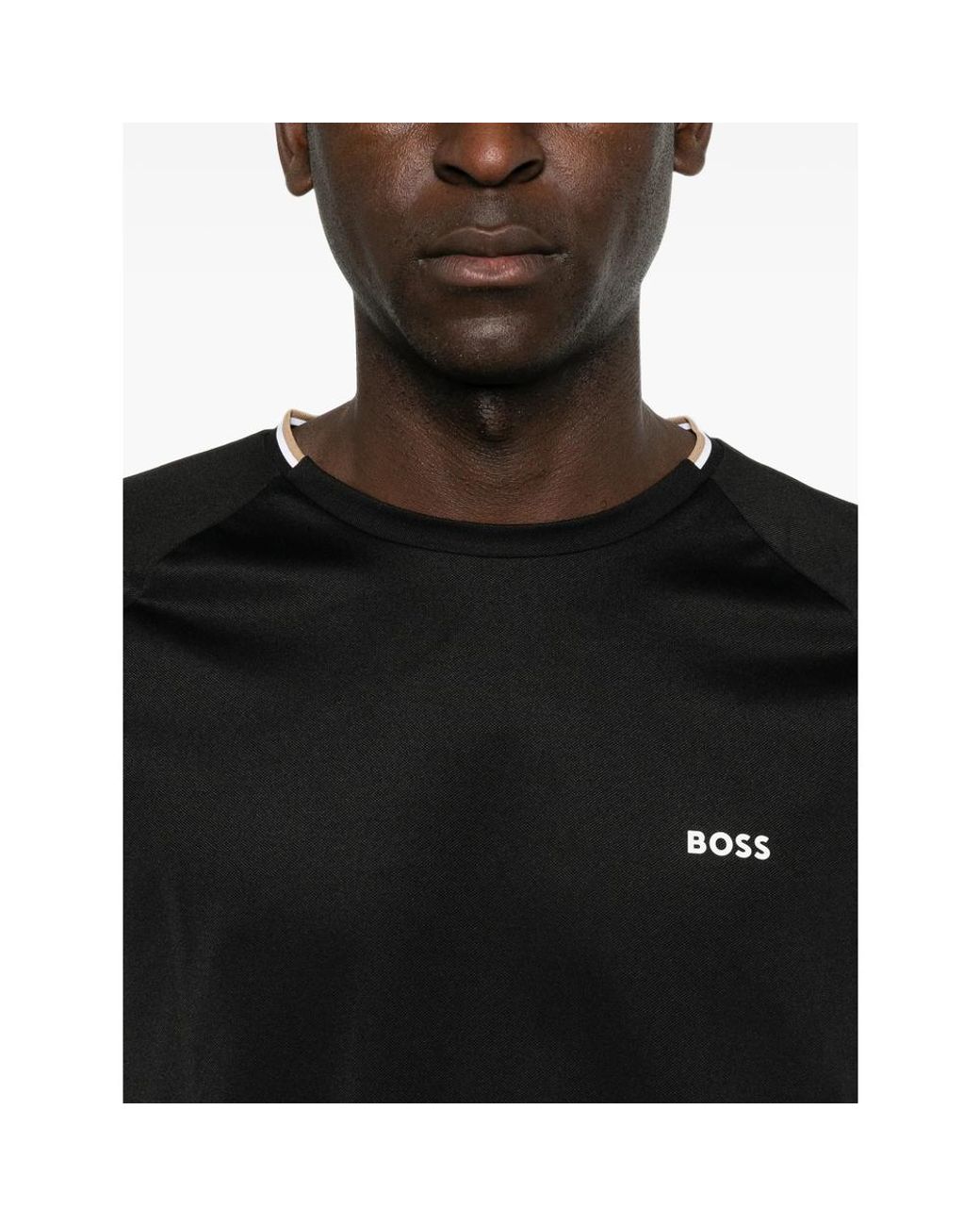 Boss Black Active Moisture-Wicking T-Shirt With Tennis-Ball Eming for men