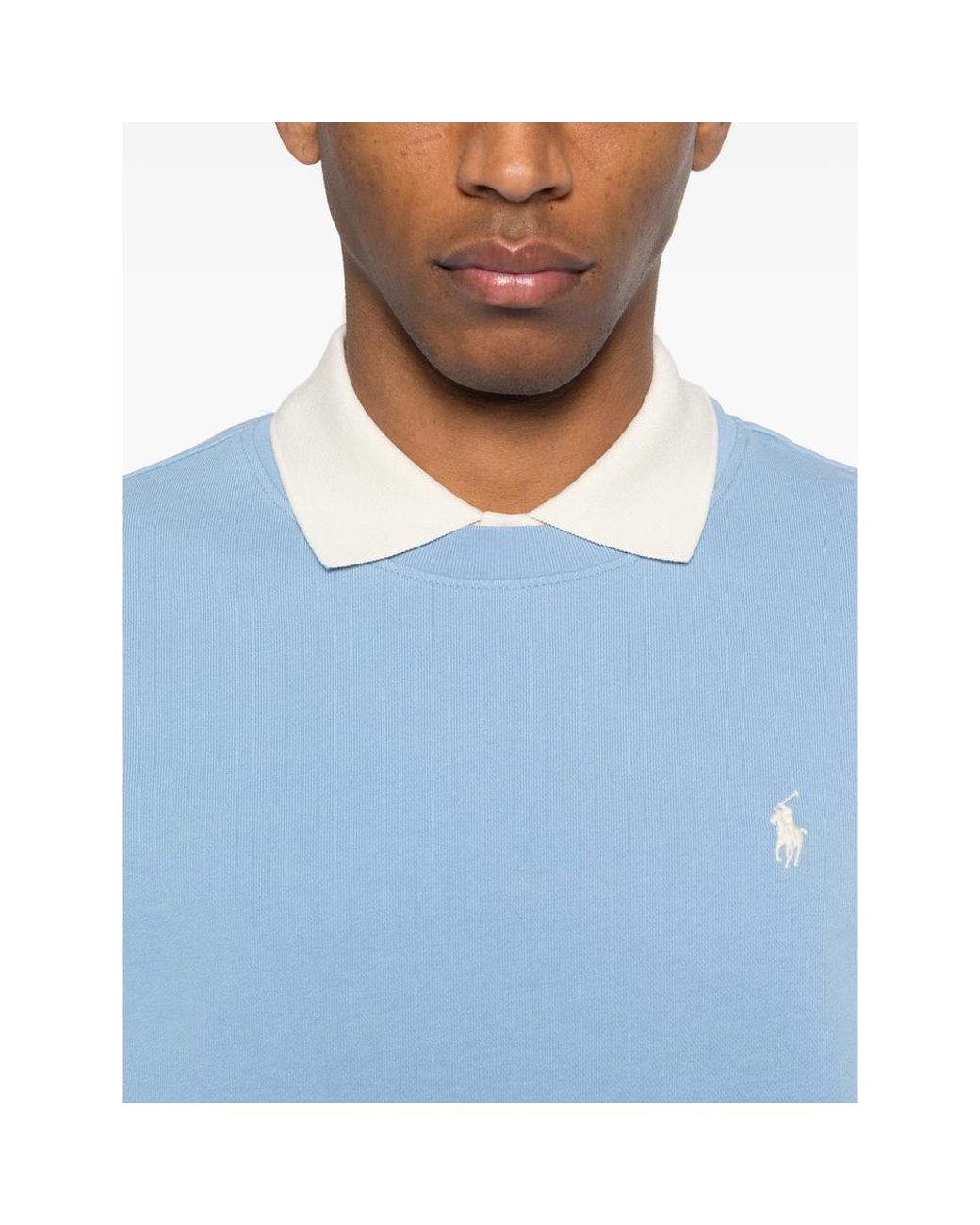 Ralph Lauren Blue Logo-Detail Crew-Neck Sweatshirt for men