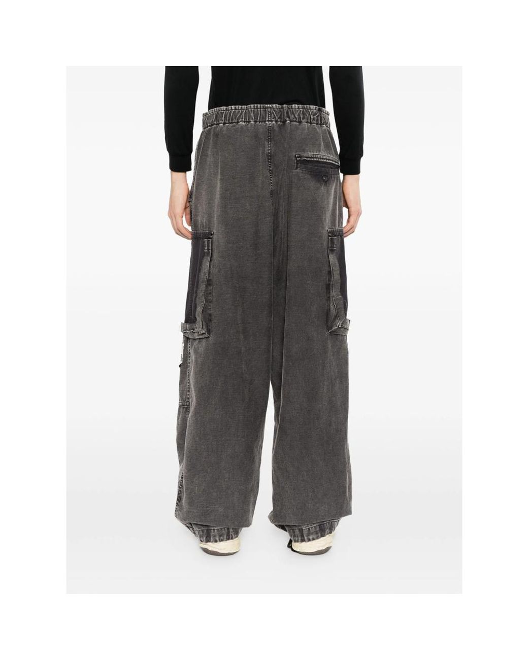 Maison Mihara Yasuhiro Gray Cotton Satin Cargo Pants for men