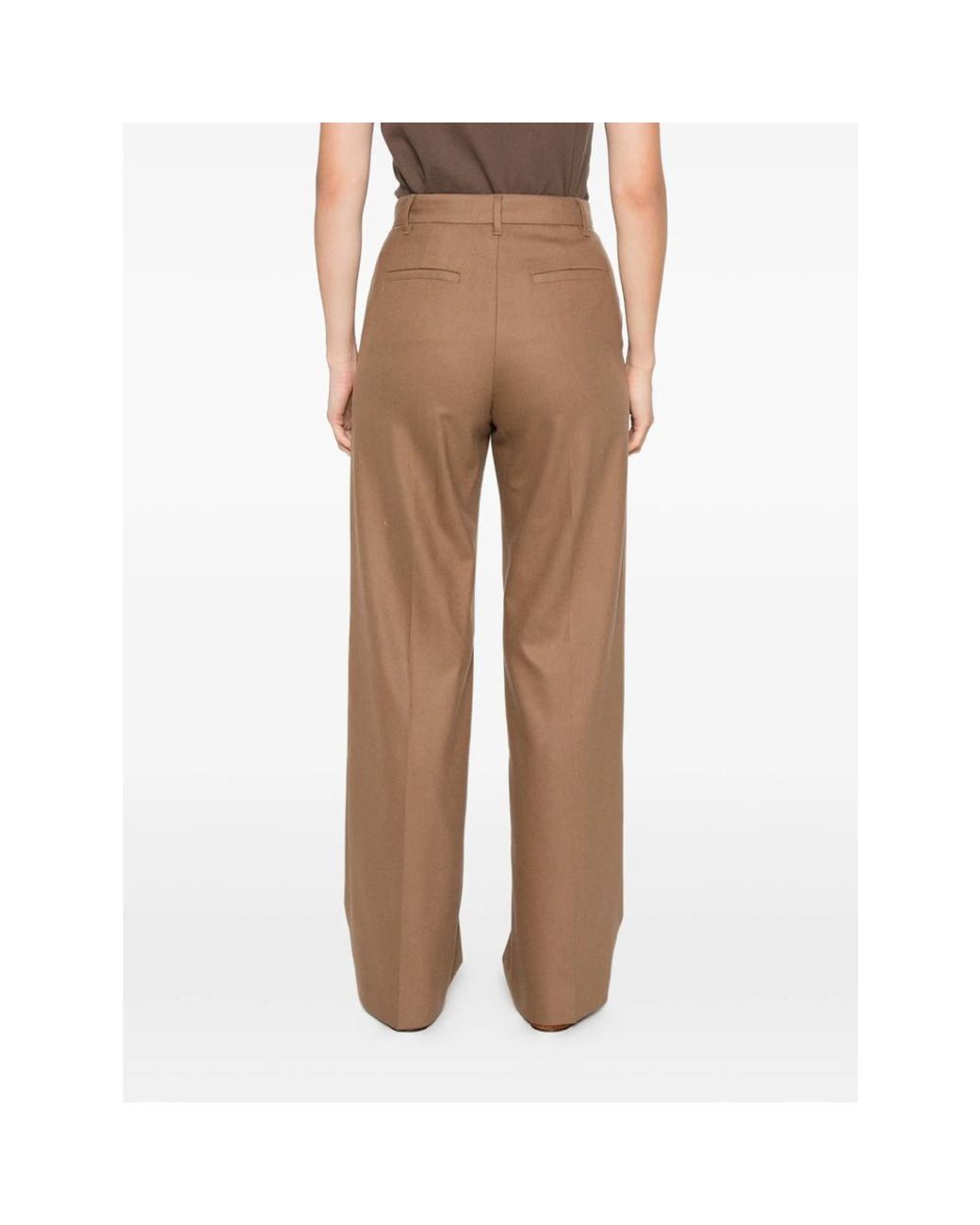 Max Mara Brown Pressed-Crease Straight-Leg Trousers