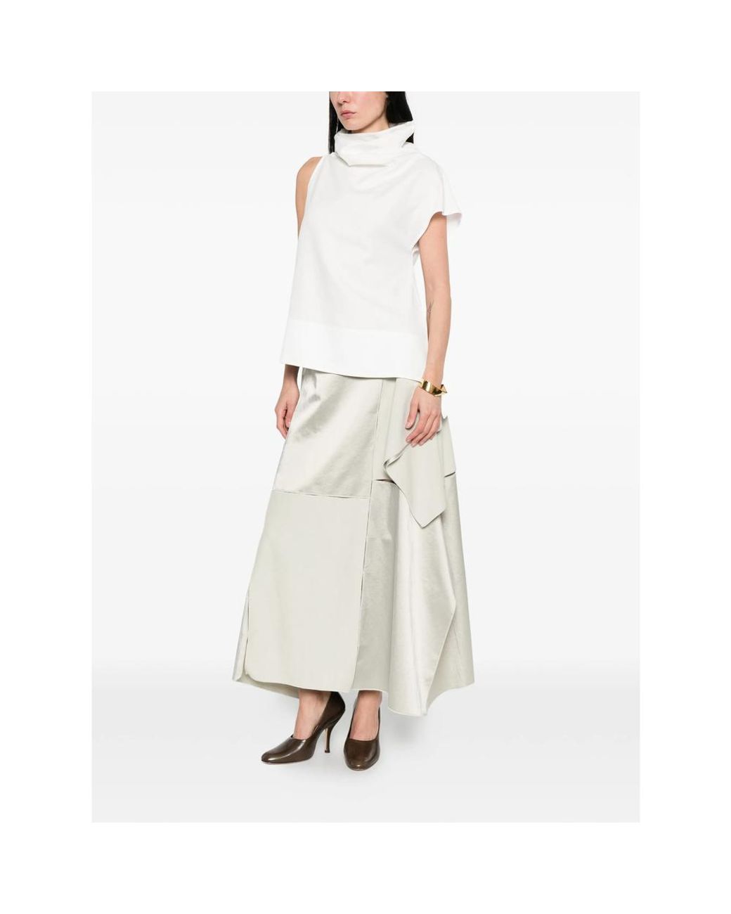 Niccolò Pasqualetti White Pannello Maxi Skirt