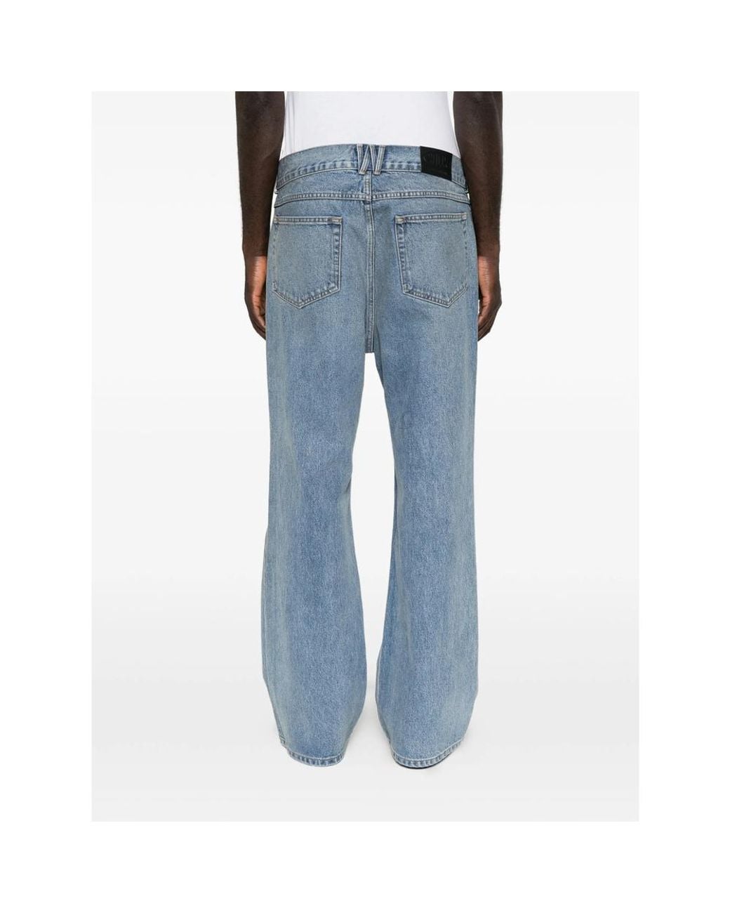 Willy Chavarria Blue Faded Wide-Leg Jeans for men