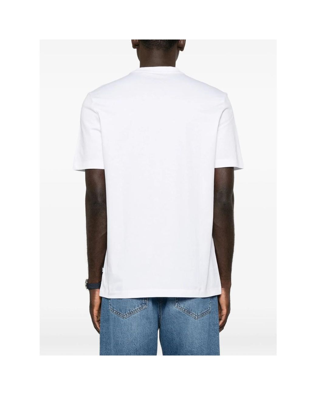 Boss White C-Thompson Logo-Patch T-Shirt for men
