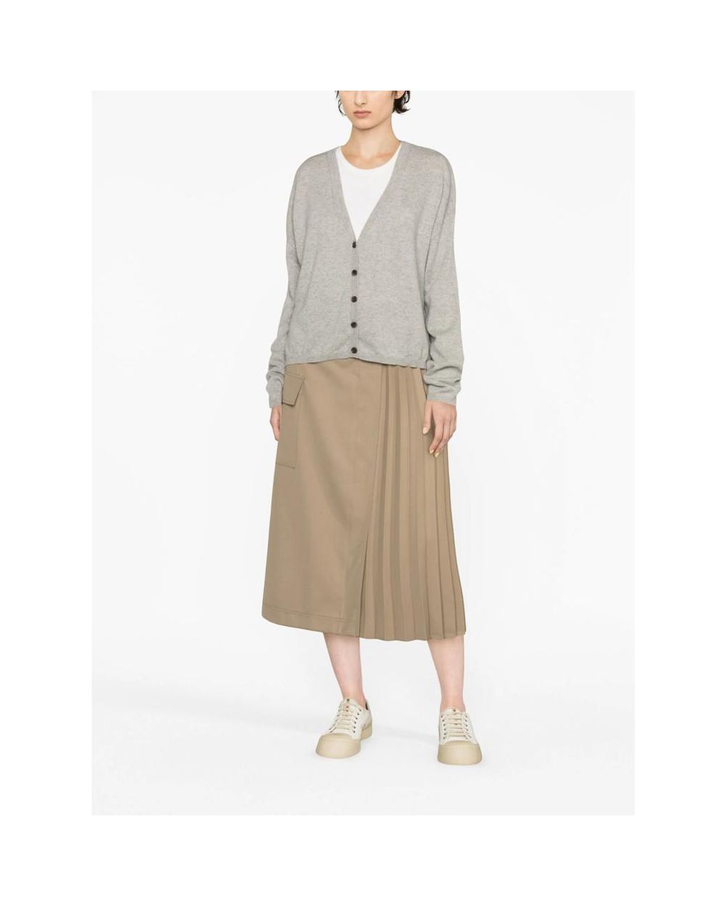 Lisa Yang Gray V-Neck Cashmere Cardigan