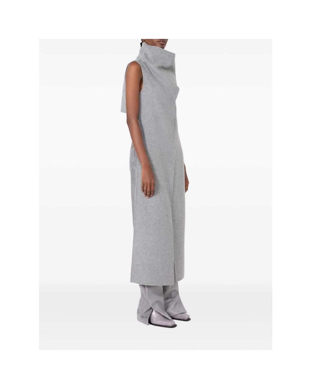 Sportmax Gray Pure Wool Long Coat
