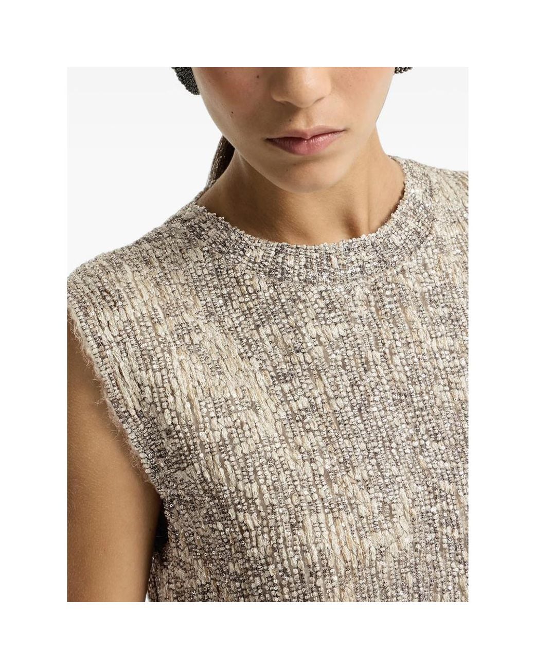 Brunello Cucinelli Natural Knitted Dresses