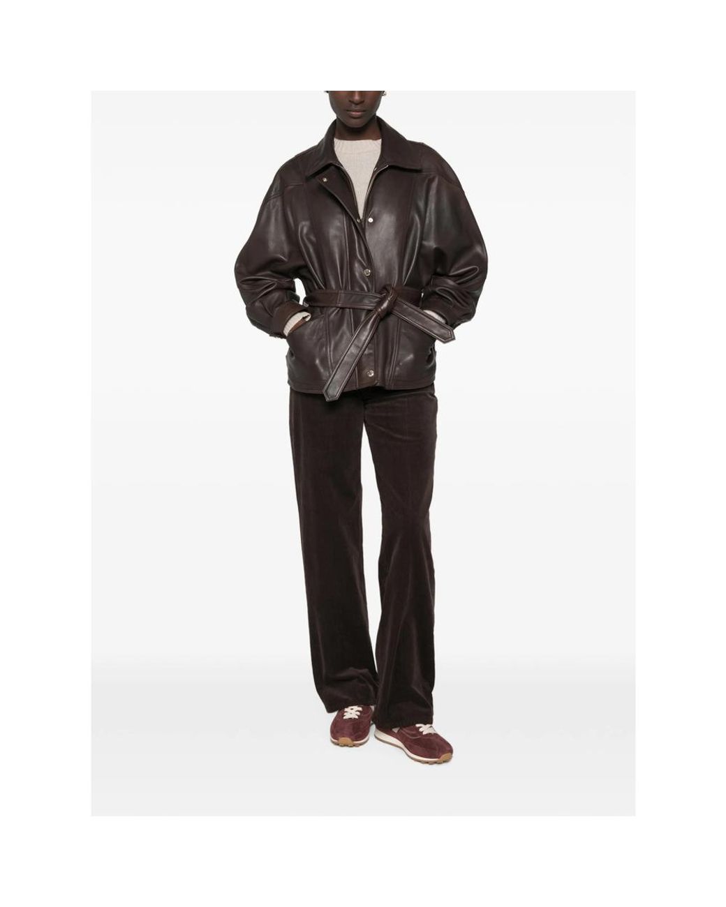 7 For All Mankind Black Stovepipe Belt-Loop Corduroy Trousers