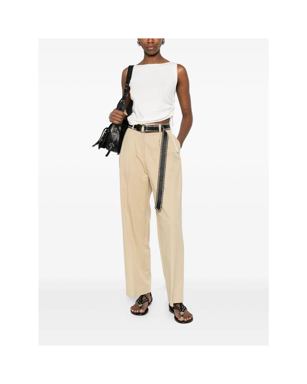 DUNST Natural Pleated Trousers
