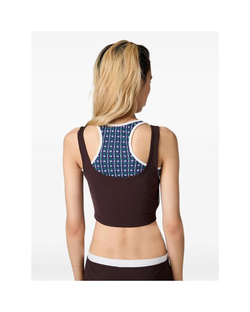 Miu Miu Brown Stretch-Jersey Top