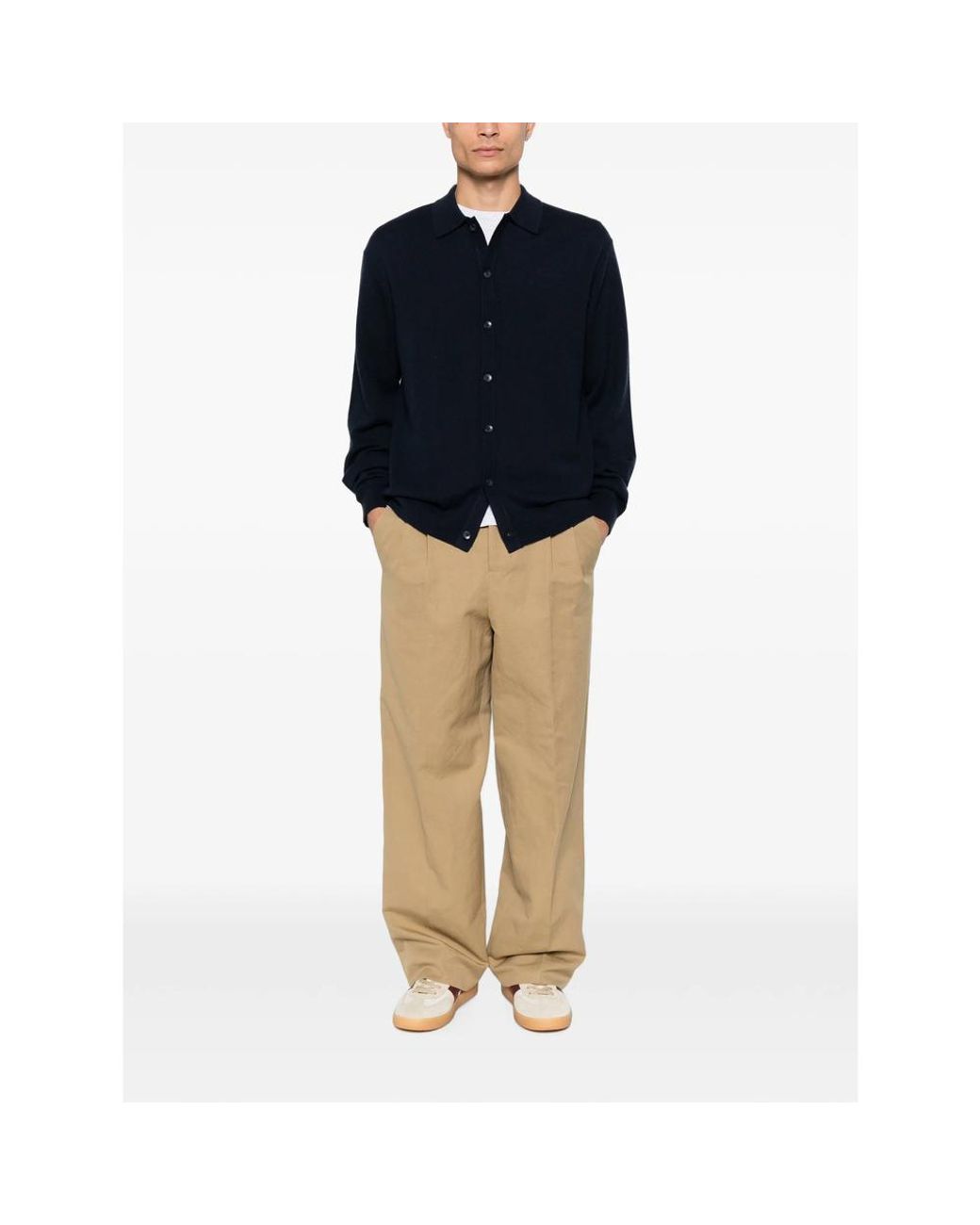 7 For All Mankind Blue Button-Up Long-Sleeve Shirt for men