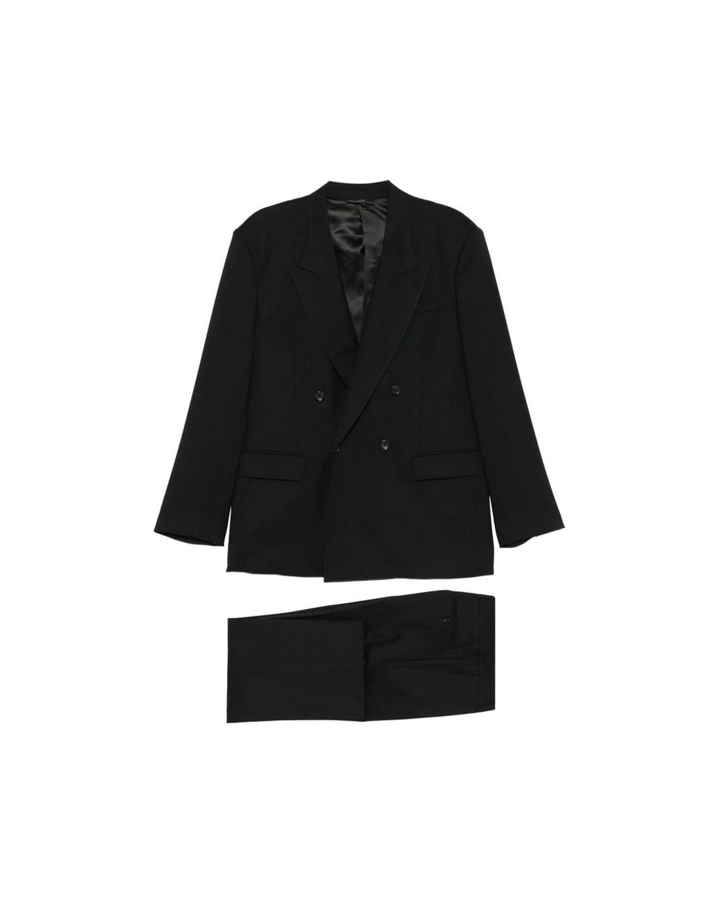 Reveres 1949 Black Double-Breasted Suit for men