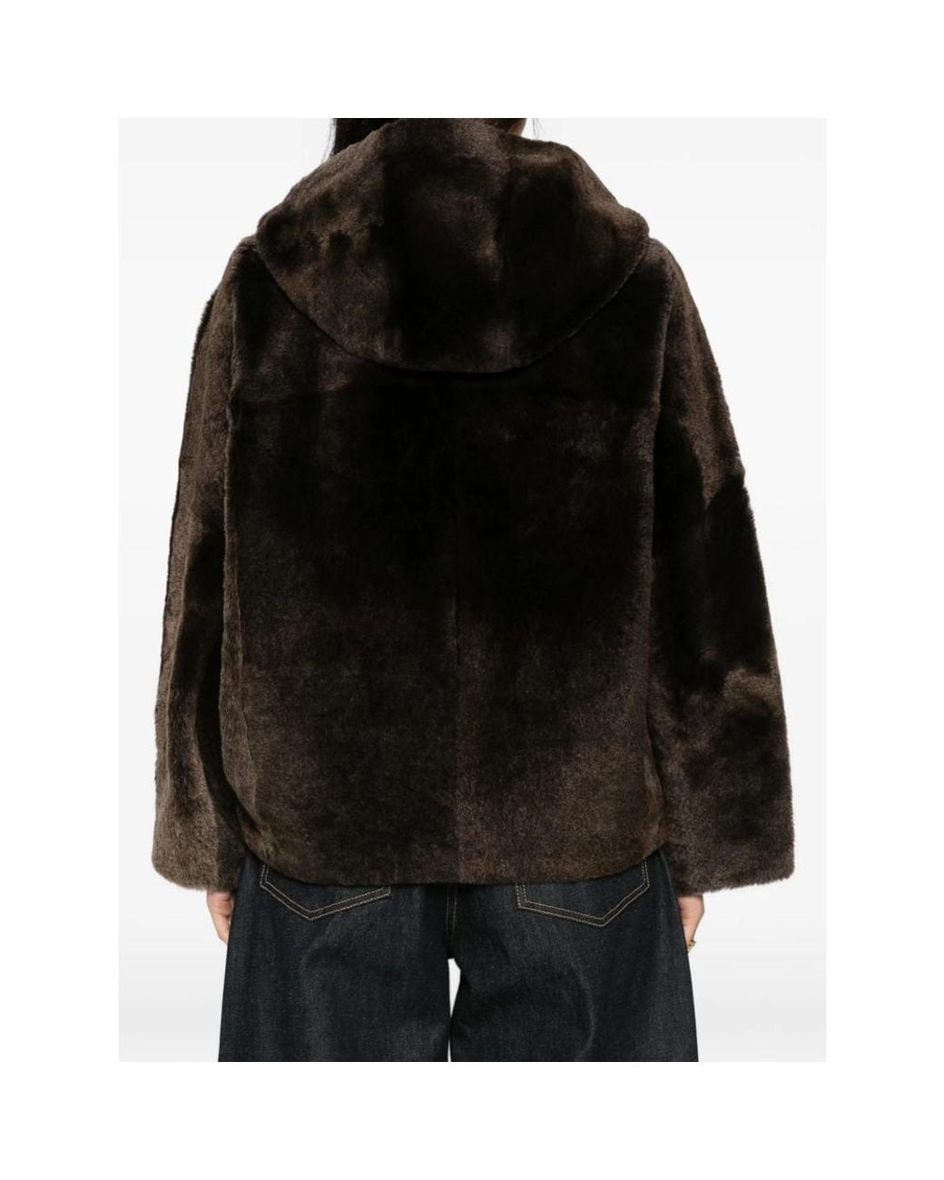 Yves Salomon Black Hooded Button-Fastening Jacket