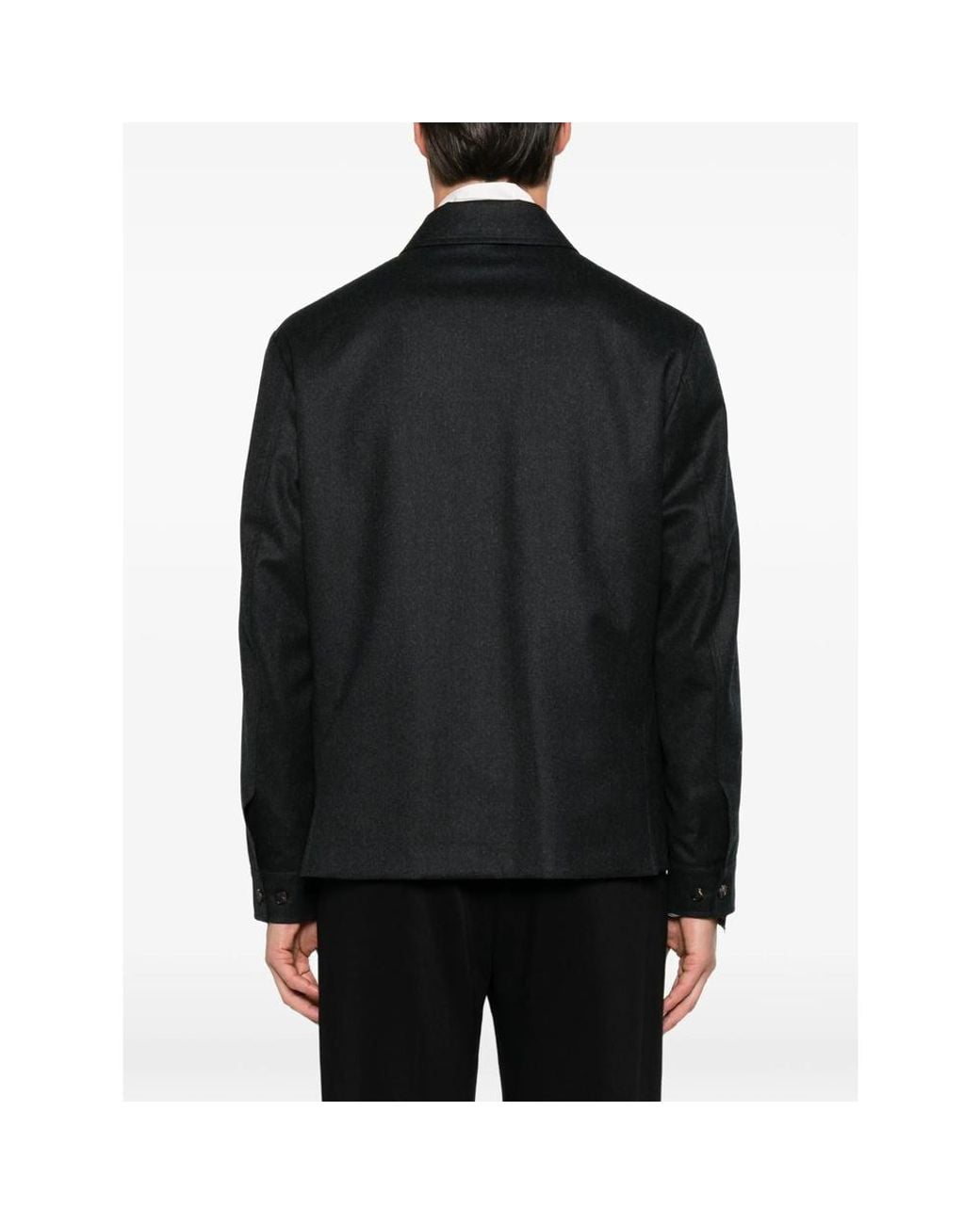 Umit Benan Black Zip-Up Collared Jacket for men