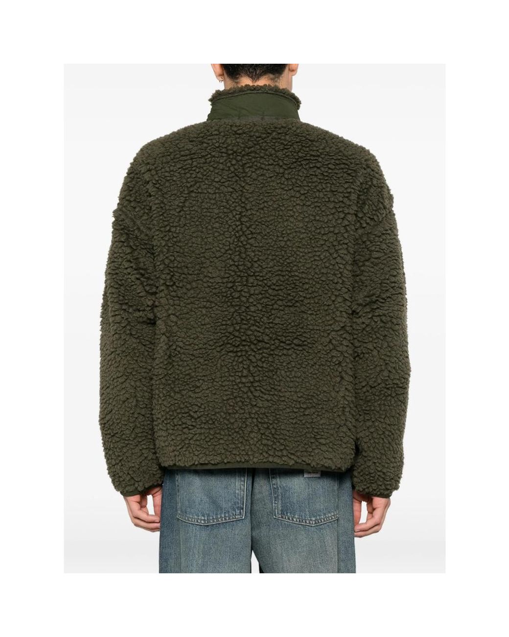 Ralph Lauren Green Fleece-Texture Zip-Up Jacket for men